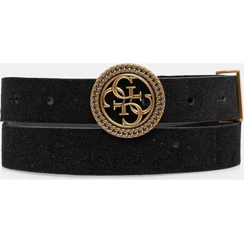 Opasek Semišový pásek Guess dámský, černá barva, W5BZ11 L0491 W5BZ11.L0491 99X, vel. L