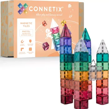 Connetix Pastel Square Pack 40 ks ostatní stavebnice Connetix Pastel Square Pack 40 ks