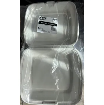 Jednorázové nádobí Nádoba Kram Menu Box bílá cukrová třtina 1000 ml 50 ks