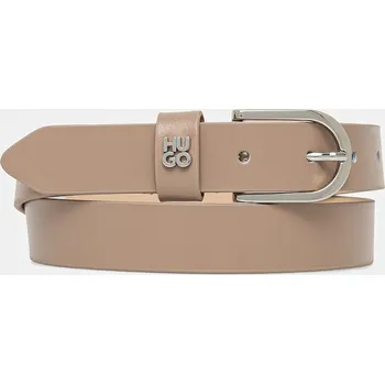 Módní doplněk Kožený pásek HUGO Zoey_HU-GO_Sz25 50536866 béžová 80A, vel. 70