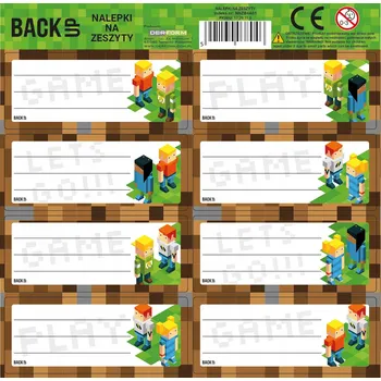 samolepka SAMOLEPKY NA SEŠIT KNIHY GAME MINECRAFT BACKUP