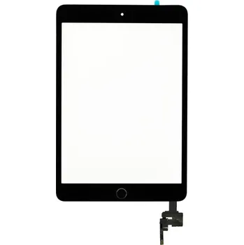 Premium přední dotykové sklo (touch screen) s tlačítkem Home Button a lepidlem pro iPad mini 3 - černé