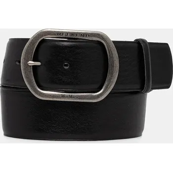 Opasek Kožený pásek Weekend Max Mara CLAVIER dámský, černá barva, 2525506025600 99X, vel. M