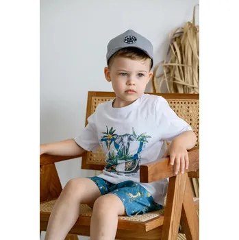 Kojenecká čepice Dětská bavlněná kšiltovka Jamiks OMER OMER.or.Nak.gl.JLH101.K šedá 90X, vel. 50