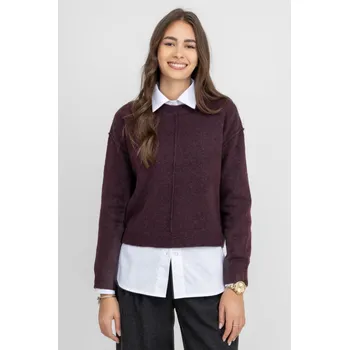 Dámský svetr Vero Moda svetr s ozdobnými švy Besti vínový Velikost: S