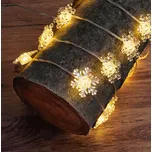 MagicHome Vánoční Řetěz, Vločky, PVC, 15xLED Teplá Bílá, 1.4 m + 0.3 m, 2xAA