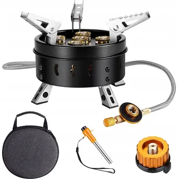 Turistický vařič PŘENOSNÝ PLYNOVÝ VAŘIČ TURISTICKÝ S REDUKTOREM NA KARTUŠE + KUFŘÍK