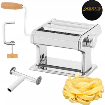 Strojek na těstoviny RUČNÍ STROJEK NA TĚSTOVINY A TĚSTO KOVOVÝ VÁLEČEK NEREZOVÁ OCEL 2V1