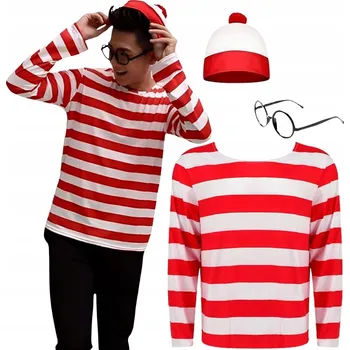 KOSTÝM PŘEVLEK KDE JE WALLY KARNEVAL HALLOWEEN WHERE'S WALLY 158 164