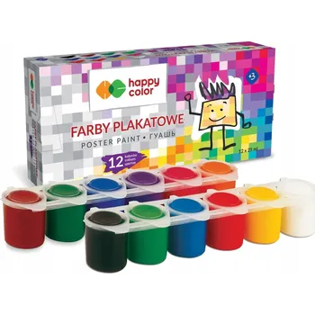 Vodová barva Temperové barvy plakátové Happy Color 12 barev x 25 ml
