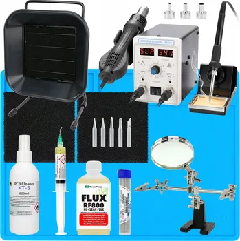 Páječka PÁJECÍ STANICE 8586B 2v1 HORKOVZDUŠNÁ + PÁJEČKA 900M S ODSÁVÁNÍM VÝPARŮ XXL