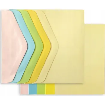 Obálka Základ pro ozdobné přání, pohlednici + obálka C6, pastelový mix - 5 ks