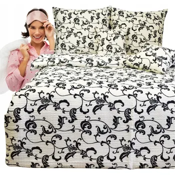 Povlečení Krepové povlečení 140x200 2x70/80 Břečťan Krémová Silná Krepová Kůra Vysoká Kvalita Česká Výroba