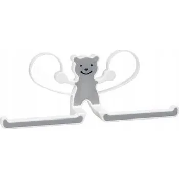 Věšák Multifunkční věšák s medvídkem - šedý ________