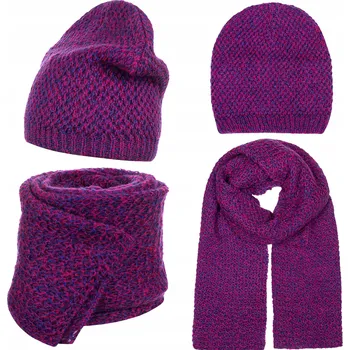 Čepice Majka komplet čepice, šátek, univerzální velikost, růžová