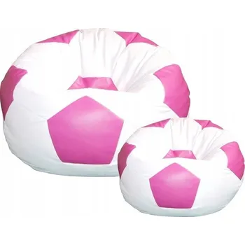 Sedací pytel Sedací vak lopta 100x100 cm + podnožka šedo-růžová