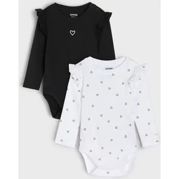 Oblečení a móda Sinsay - Sada 2&nbsp;bavlněných body - krémová - 074AN-01X - 074AN-01X-68