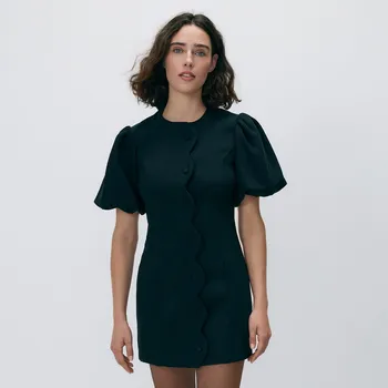 Dámské šaty Reserved - Šaty s ozdobnými knoflíky - černý - 329HU-99X - 329HU-99X-XS