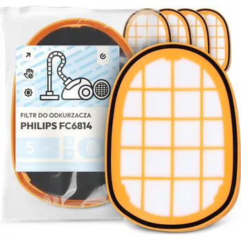 Filtr do vysavače 5x FILTR do VYSAVAČE Philips FC6814 Vzduchový Pěnový OMYVATELNÝ EM-W