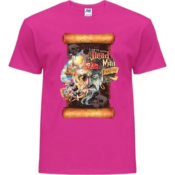 Pánské tričko panske_tricko_bavlnene_potisk_pirati Barva: Fuchsia - fuchsiová, velikost: M