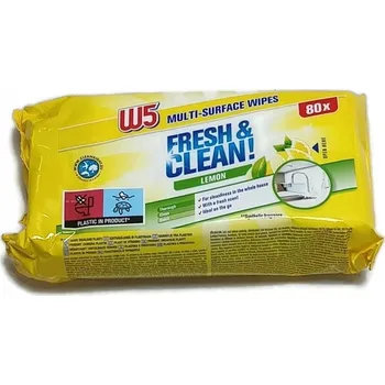 Utěrka Vlhčené ubrousky z netkané textilie W5 v balení 80 ks, bílá barva