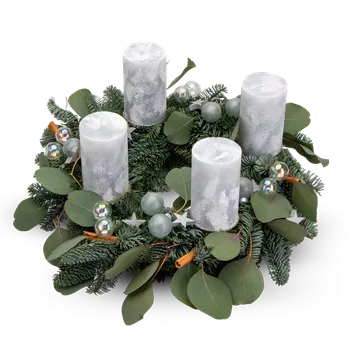 Věnec Adventní věnec Luxury grey Průměr 30 cm