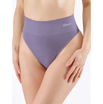 Kalhotky GINA dámské tanga s vysokým pasem a širším lemem, úzký bok, bezešvé, klasické, Eco Bamboo 05015P - kouřová bílá - S/M