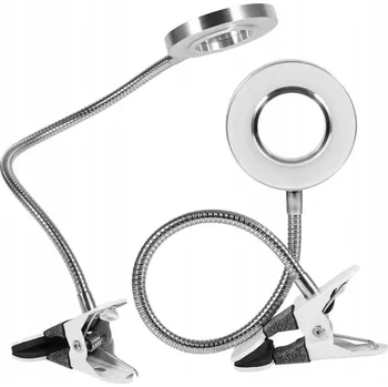 Lampička LAMPA LED S HUSÍM KRKEM A KLIPSEM, MODELÁŘSKÁ USB LAMPičKA, 2 BARVY SVĚTLA