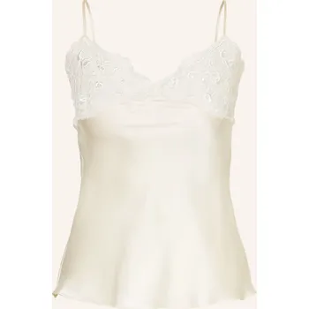 Chloé Dámský Hedvábný Top S Krajkou, krémová, 38