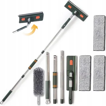 mop Teleskopický mop 3v1 univerzální sada na čištění oken a podlah, 210 cm