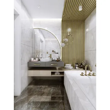 Obklad Hopa Série M Lamelový nástěnný obklad vnitřní, ukončovací profil, Zlatá barva, Pravá strana, DLAMSERMUPZLP