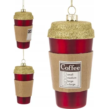 Vánoční dekorace VÁNOČNÍ KOULE NA VÁNOČNÍ STROMEČEK KÁVA HRNEK NA KÁVU OZDOBA VÁNOČNÍ DEKORACE