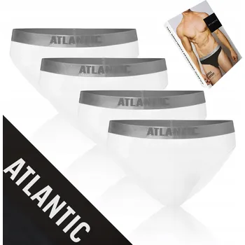 Slipy Pánské slipy 4-pack bavlněné měkké slipy sportovní bílé Atlantic *M