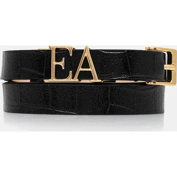 Opasek Kožený pásek Emporio Armani EW002025.AF17666 černá 99X, vel. 80