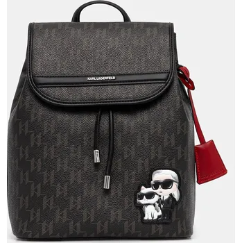 Městský batoh Batoh Karl Lagerfeld IKON MONOGRAM dámský, hnědá barva, malý, s aplikací, B1W30021 89X, vel. ONE SIZE
