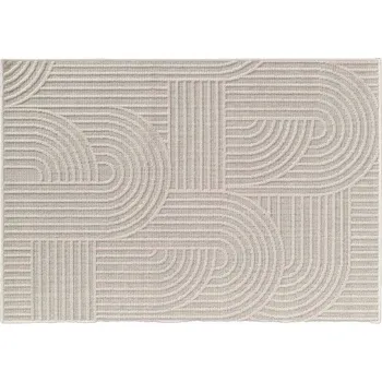 Koberec KOBEREC DO OBÝVÁKU BÉŽOVÝ ODOLNÝ STYLOVÝ PLETENÝ VZOR EZIO 120X170 CM