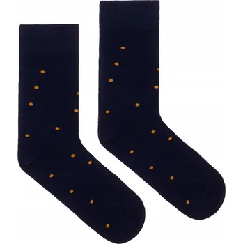 Pánské ponožky Ponožky BO tmavě modré s hořčicovými puntíky 42-46