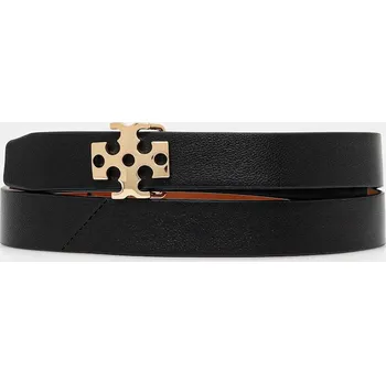 Opasek Oboustranný kožený pásek Tory Burch Logo 157857.001 černá 99X, vel. M