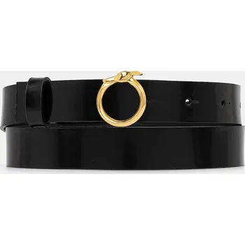 Opasek Kožený pásek Trussardi dámský, černá barva, B351B000003N 99X, vel. 75