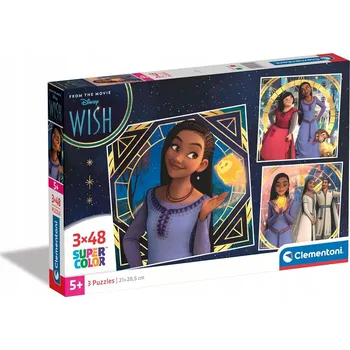 PUZZLE 3X48 EL SQUARE DISNEY PŘÁNÍ CLEMENTONI 25310