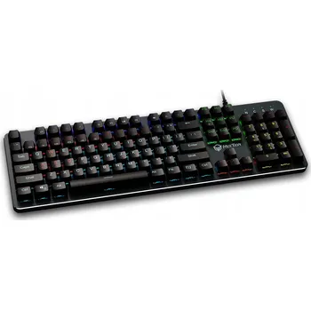 DRÁTOVÁ MECHANICKÁ KLÁVESNICE ČERNÁ RGB PODSVÍCENÁ HERNÍ QWERTY