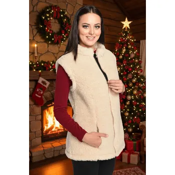 Dámská vesta TopMode Dámská vesta z vlny 729237 béžová XXL