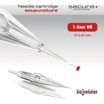 Tetovací jehla 1 Liner 0,40HR Cartridge Bioevolution SECURE akupunkturní jehla