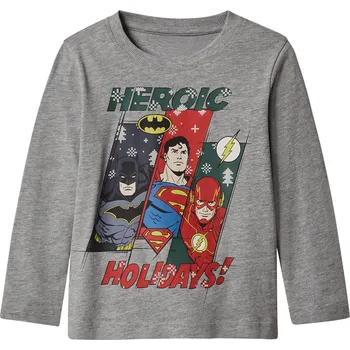 Chlapecké tričko Chlapecké triko s dlouhými rukávy (šedá, 110/116)