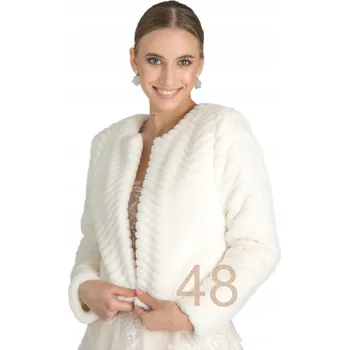 Bolerko Svatební bolerko kožíšek imitace norky, barva světlá ecru, velikost 48