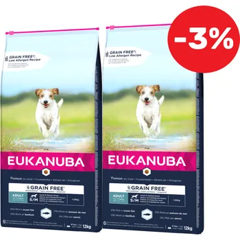 Krmivo pro psa EUKANUBA Adult Small&amp;Medium Grain Free 2x12kg
