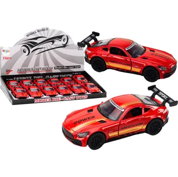 autíčko LEAN Toys Sportovní auto 1:32 akční figurka Červený spoiler kovový