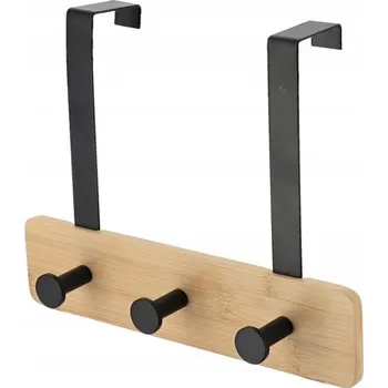 Věšák KOVOWÝ VĚŠÁK NA DVEŘE SE TŘEMI HÁČKY 25 X 9 X 20 CM HNĚDÝ ČERNÝ