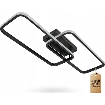 Stropní svítidlo LED stropní svítidlo černý lustr 3 barvy do kuchyně 48W 4410lm UGR