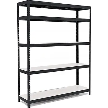 regál Policový regál Trestles RH 2000x1400x400, nosnost 1500 kg, 5 polic bílých Barva: černá